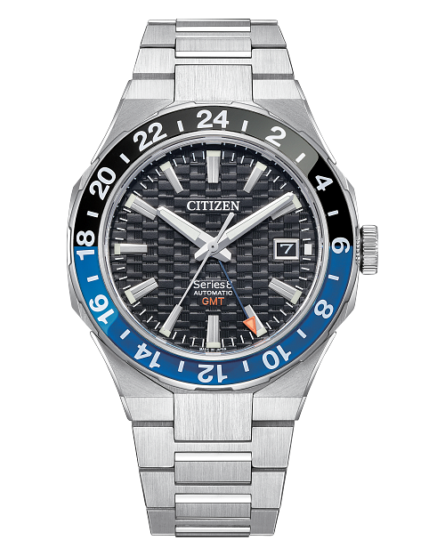 Series8 880 GMT Black Dial Stainless Steel Bracelet NB6031 56E CITIZEN